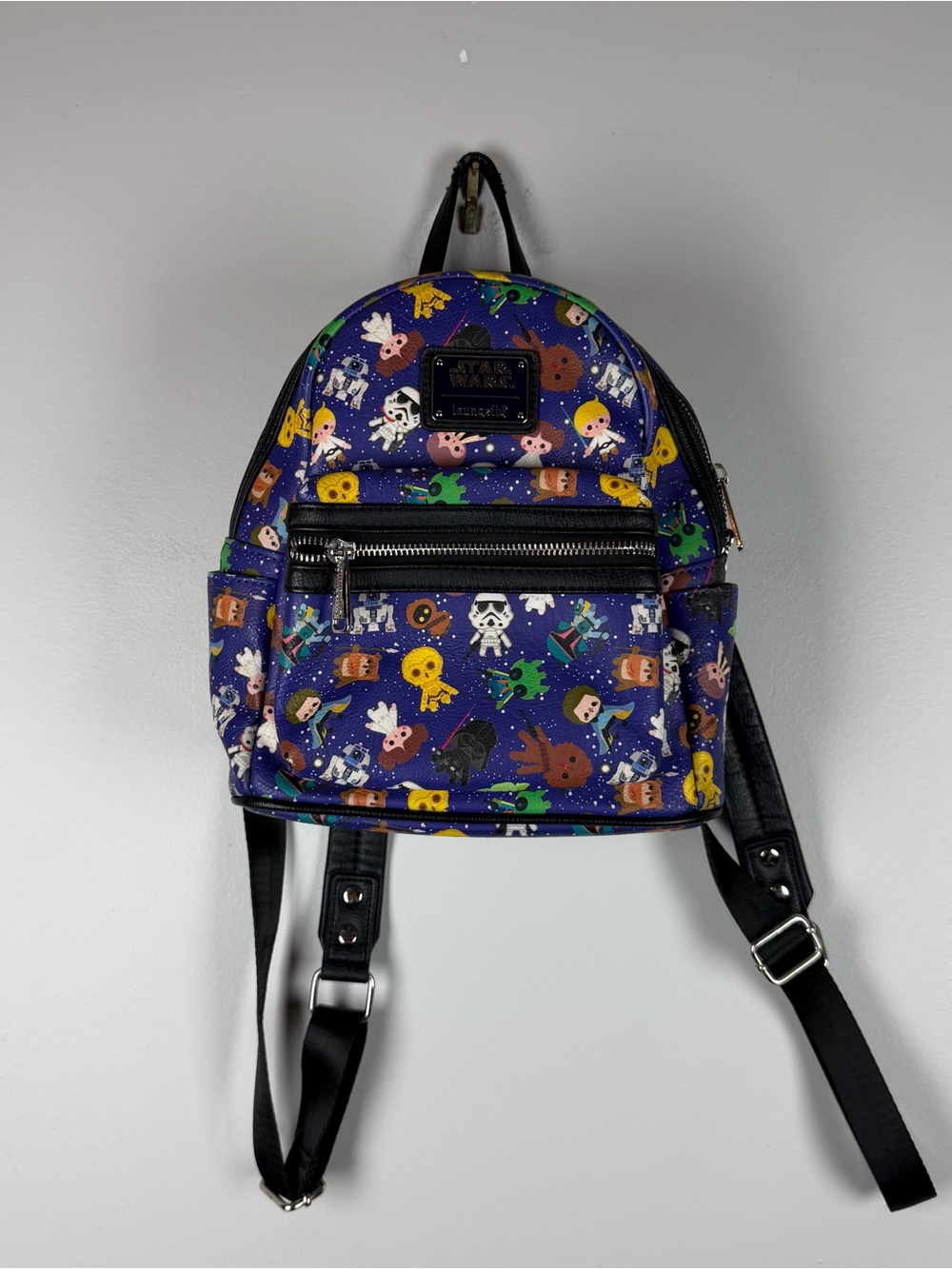 Disney Parks Loungefly Star Wars Chibi Characters AOP Mini Backpack Travel